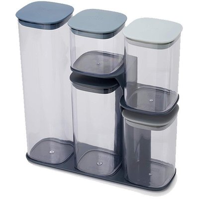 Пластикові контейнери для зберігання круп 5 шт. Joseph Joseph Podium Editions Blue 81106 81106 фото