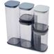 Пластикові контейнери для зберігання круп 5 шт. Joseph Joseph Podium Editions Blue 81106 81106 фото 1