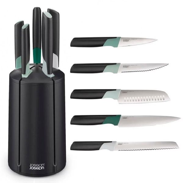 Набір кухонних ножів з підставкою 5 шт. Joseph Joseph Elevate Carousel Green 10541 10541 фото