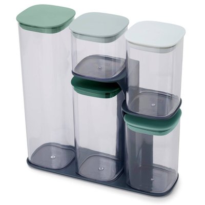 Пластикові контейнери для зберігання круп 5 шт. Joseph Joseph Podium Editions Green 81128 81128 фото