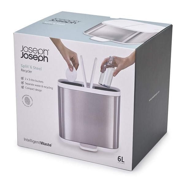 Мусорное ведро для ванной комнаты 6 л. Joseph Joseph Split Steel 70520 01000707 фото