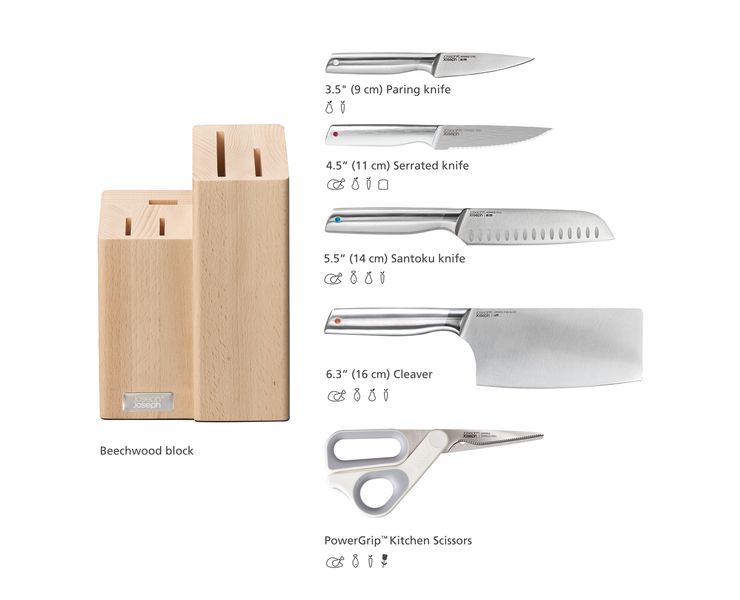 Набір кухонних ножів та ножиці з підставкою 5 шт. Joseph Joseph Elevate 10577 10577 фото