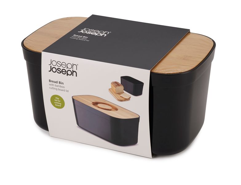 Хлібниця з бамбуковою кришкою Joseph Joseph Bread Bin Black 81103 01000745 фото